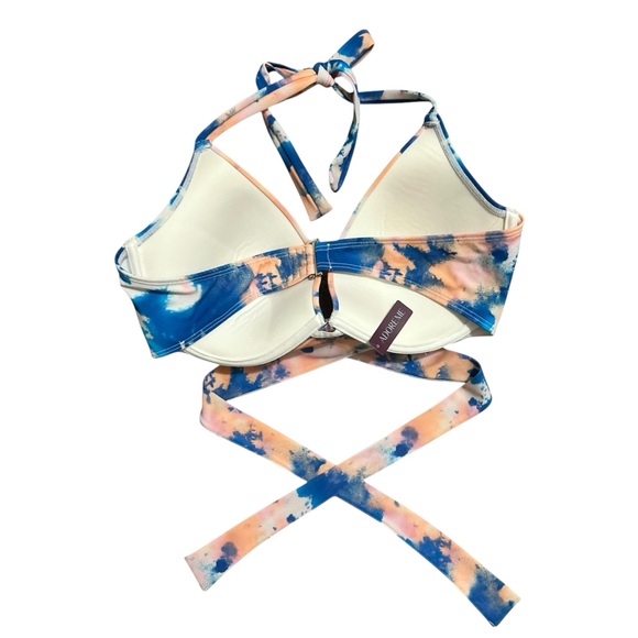ADORE ME NWT Tie-Dye Rimini Padded Push Up Halter Neck Bikini Top 36DDD - Picture 4 of 9